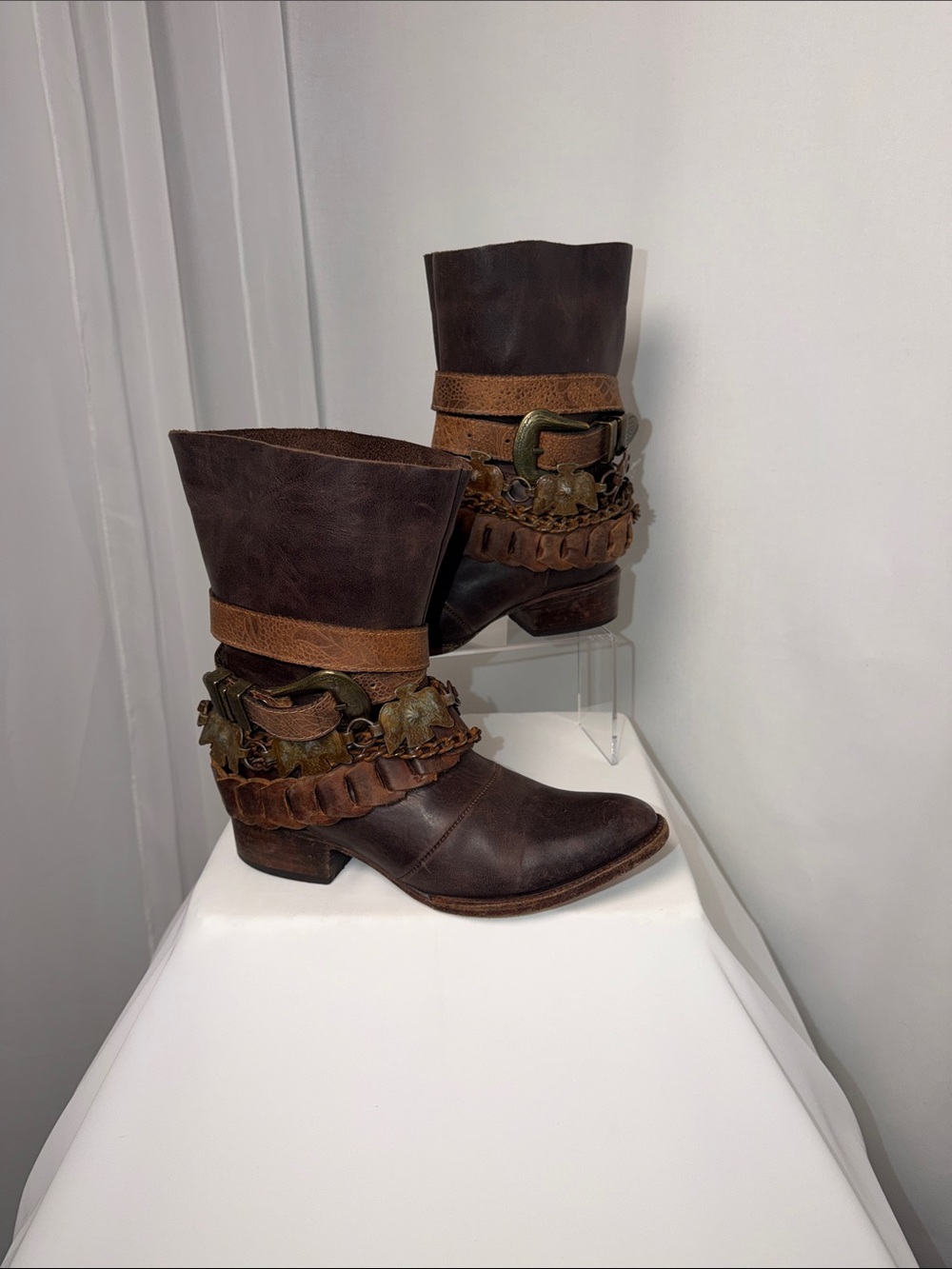 Freebird by Steven YERBA Distressed Leather Boots - Size 8 (All Straps Included)
